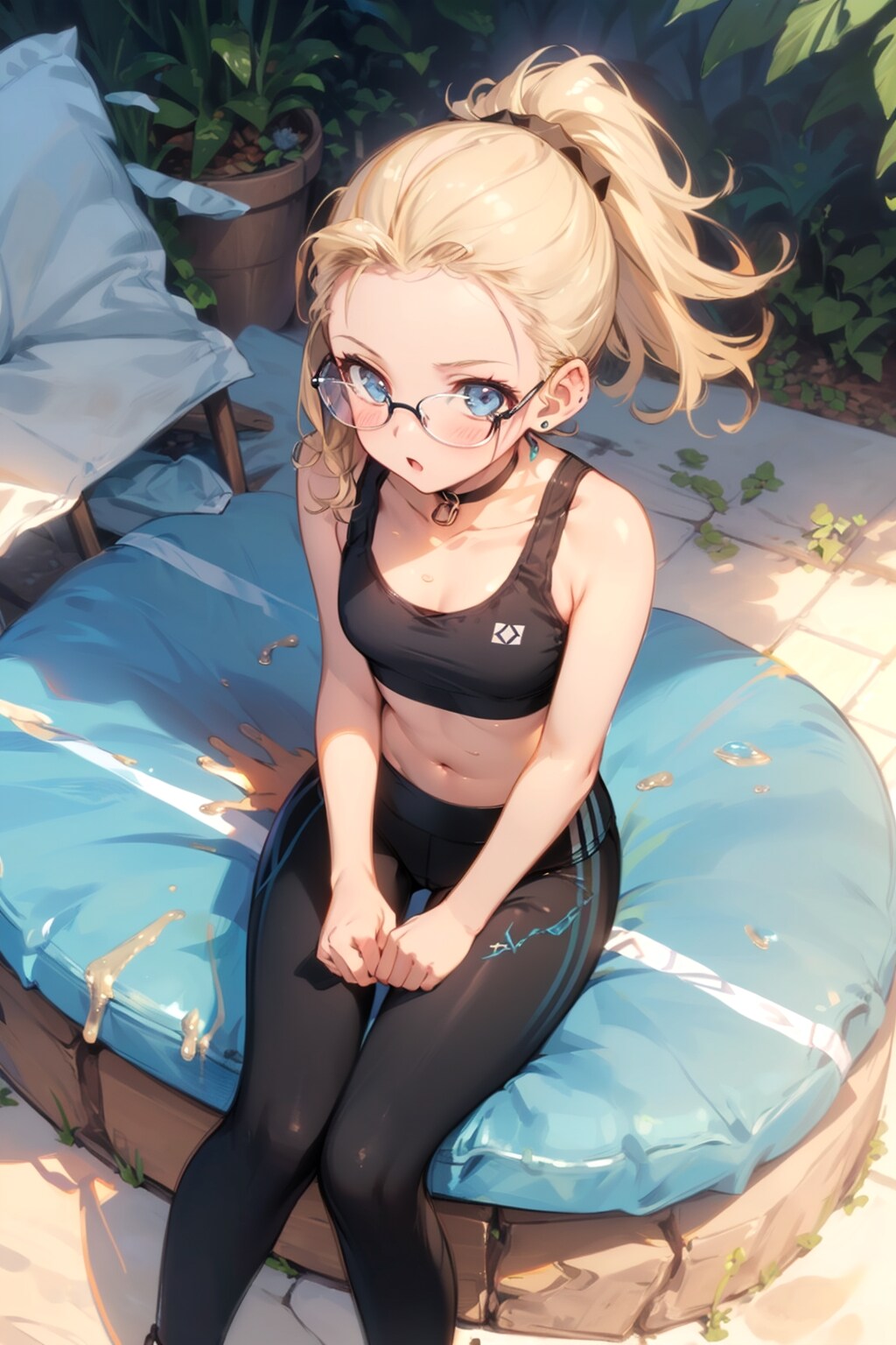 スポーツウェアの眼鏡っ娘