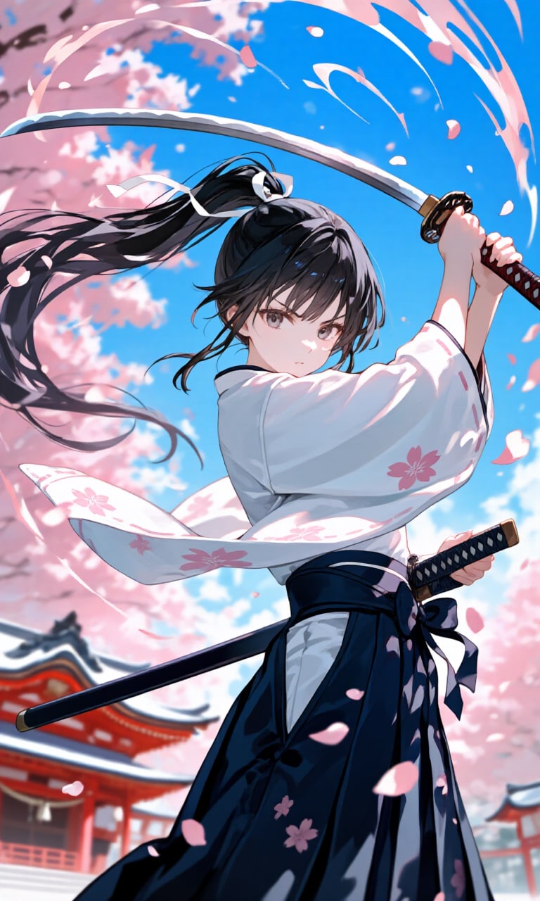 剣人女子　桜嵐 | の人気AIイラスト・グラビア