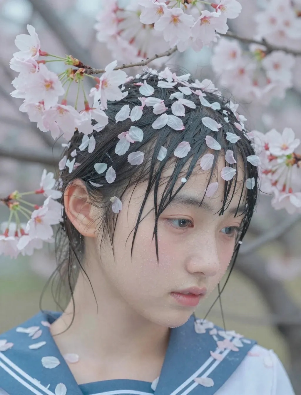 季節外れの桜まみれ＆セーラー服