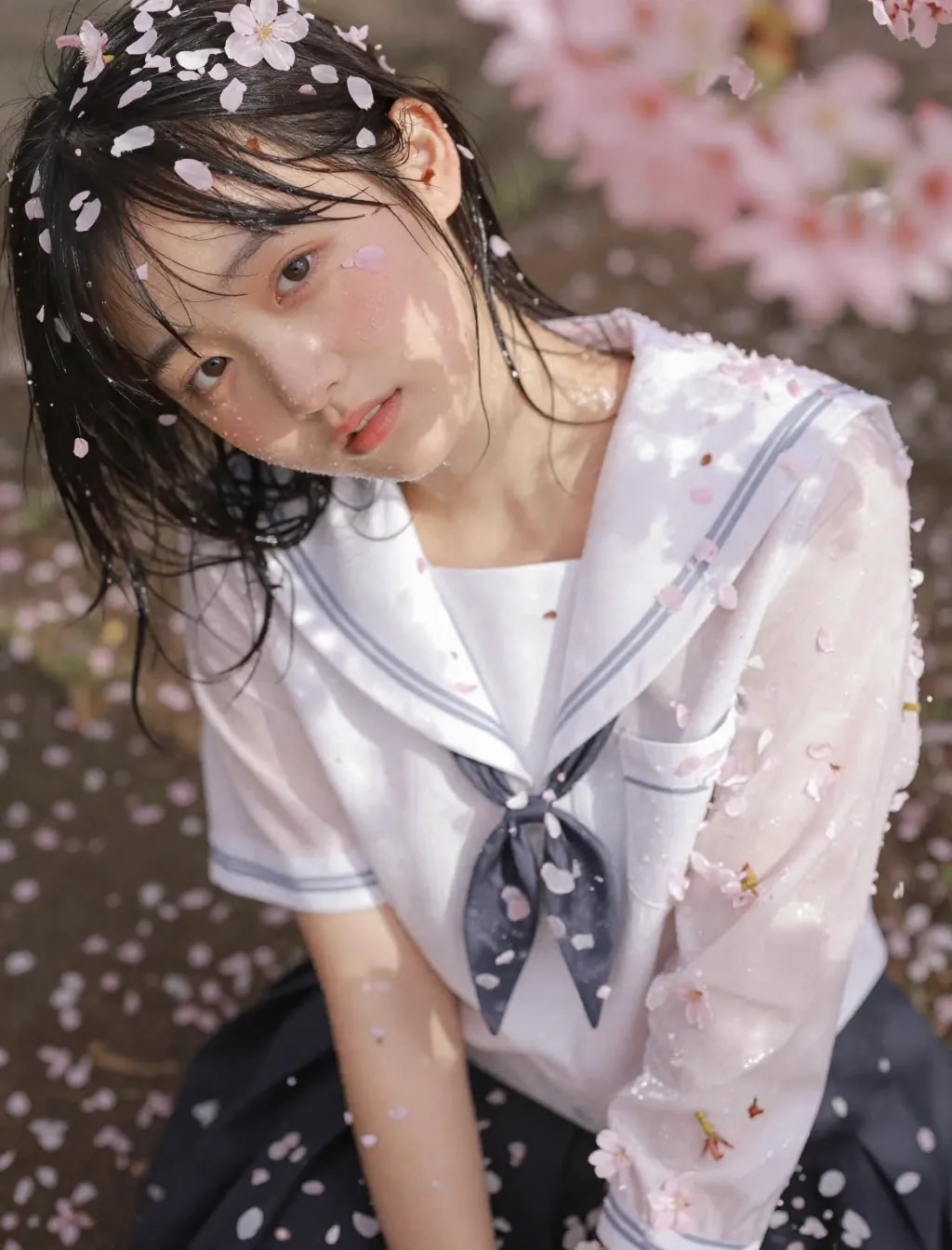 季節外れの桜まみれ＆セーラー服
