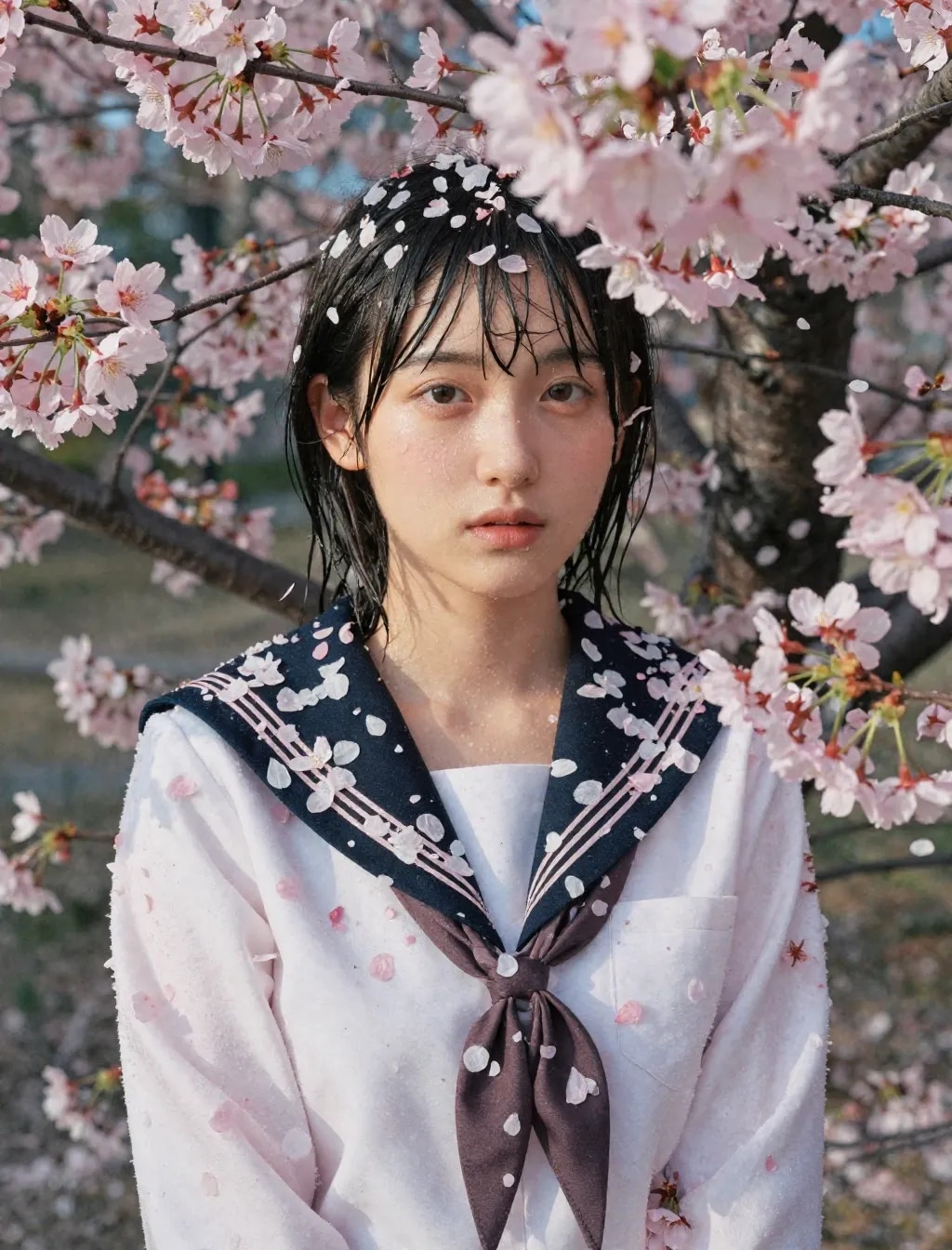 季節外れの桜まみれ＆セーラー服