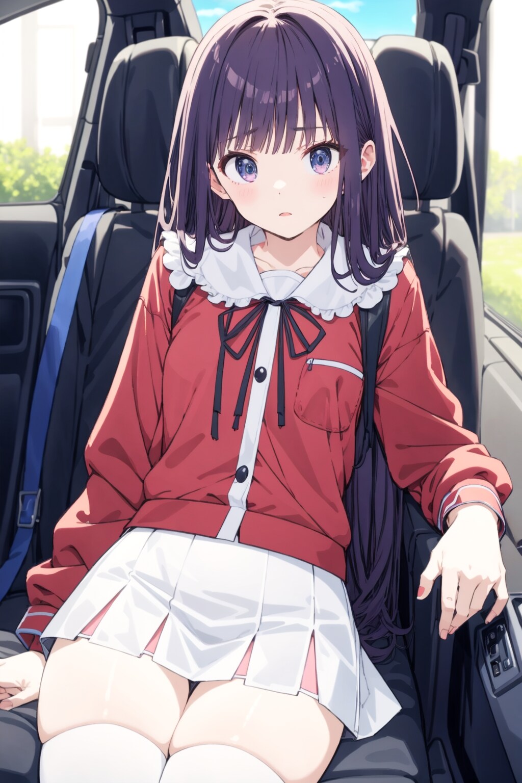 【習作】車の座席に座る美少女　ー久々のAQUAモデル使用ー