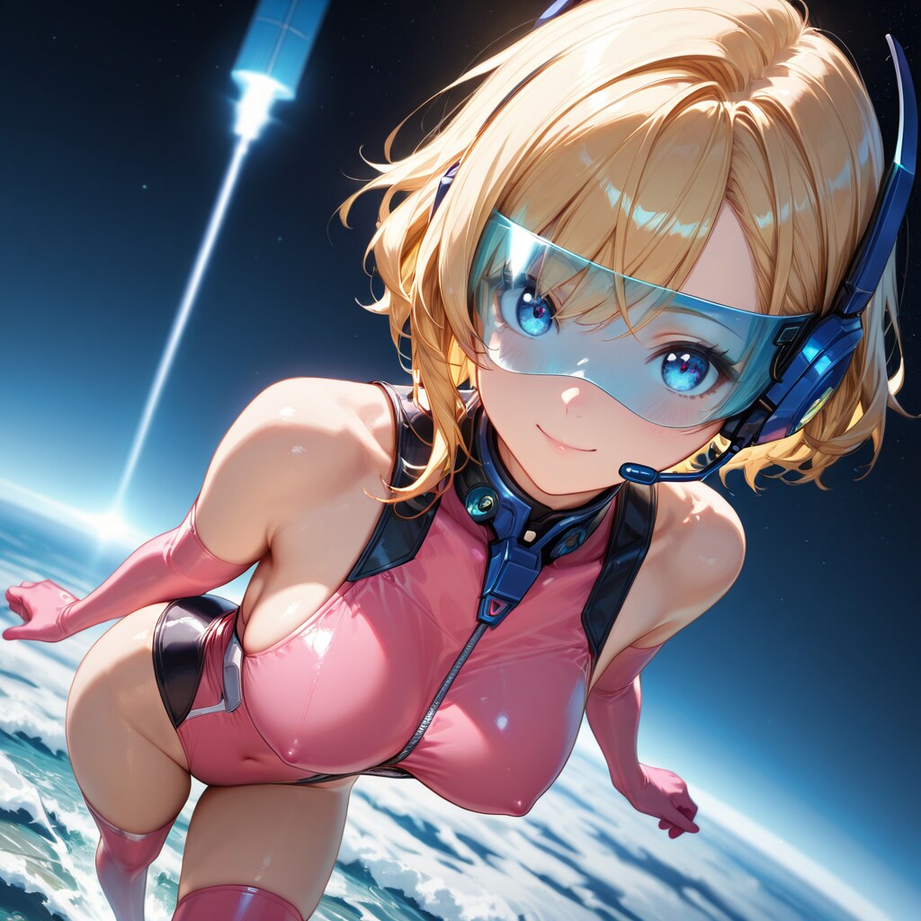 遠目に光っているのが軌道エレベーターです。あれが出来てから宇宙進出の速度が格段に上がったらしいですよ。