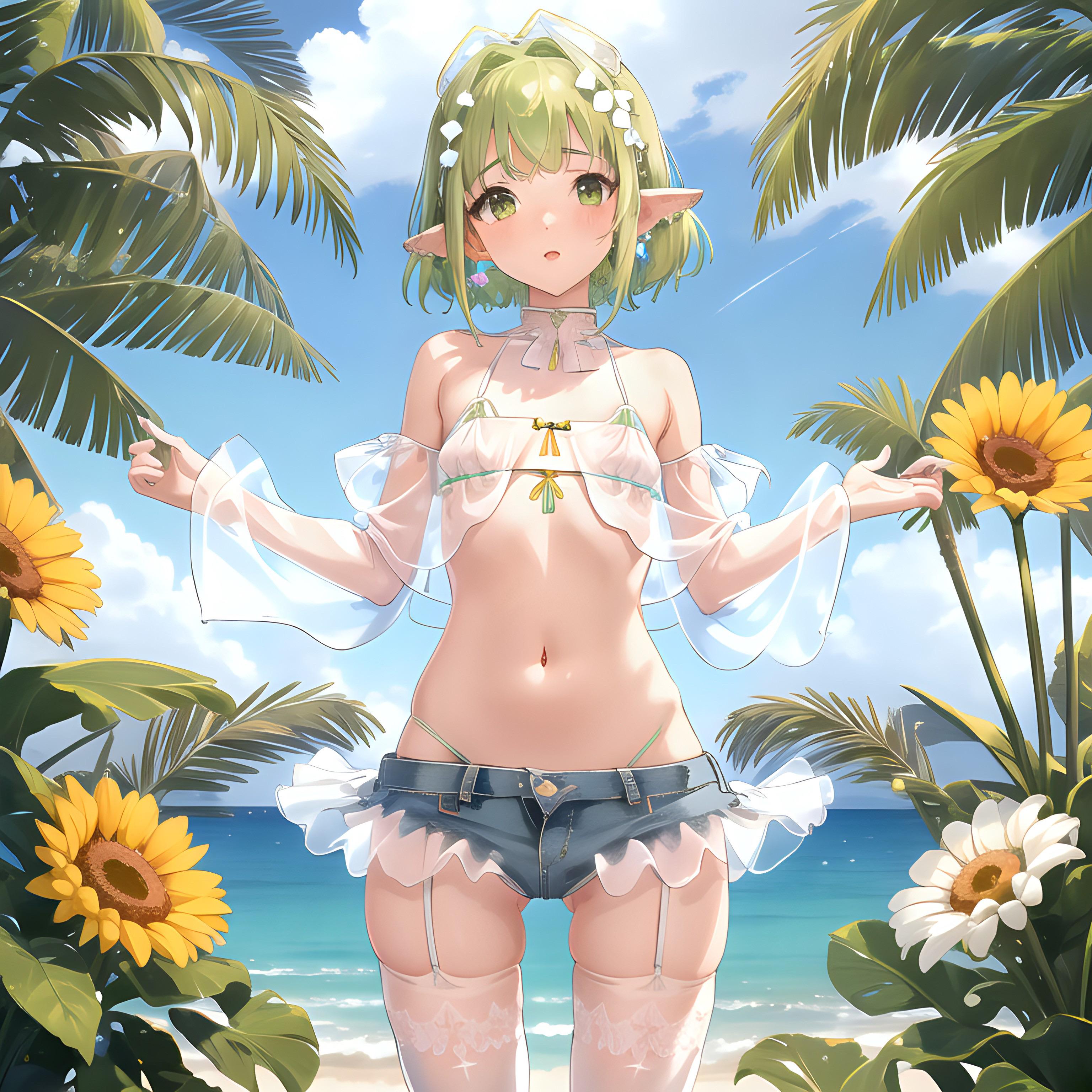常夏で過ごすエルフちゃん