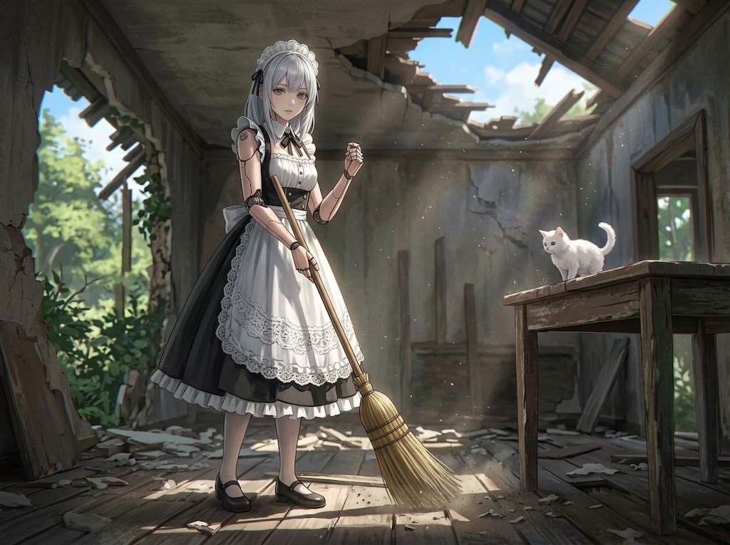 ねこと廃墟とメイドさん