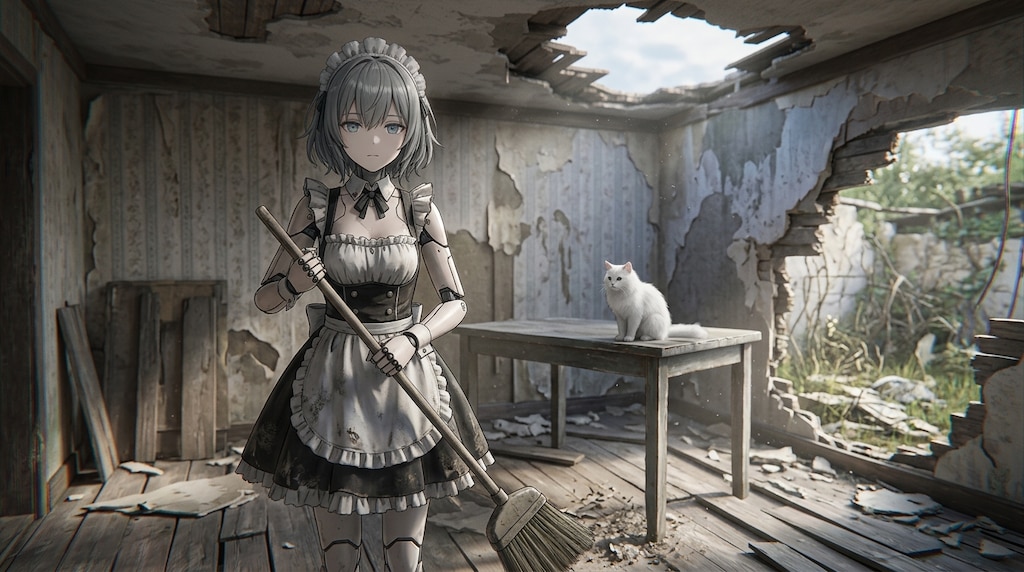 ねこと廃墟とメイドさん