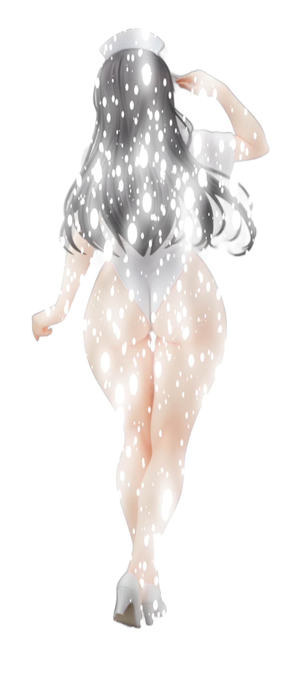 尻アングルで消滅！悪の黒髪美少女ハイレグナースの最後💦（フィギュアでやられシリーズ）