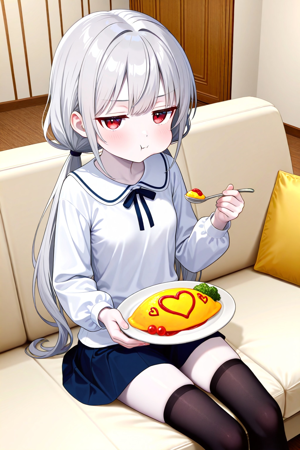 オムライス食べるアイちゃん