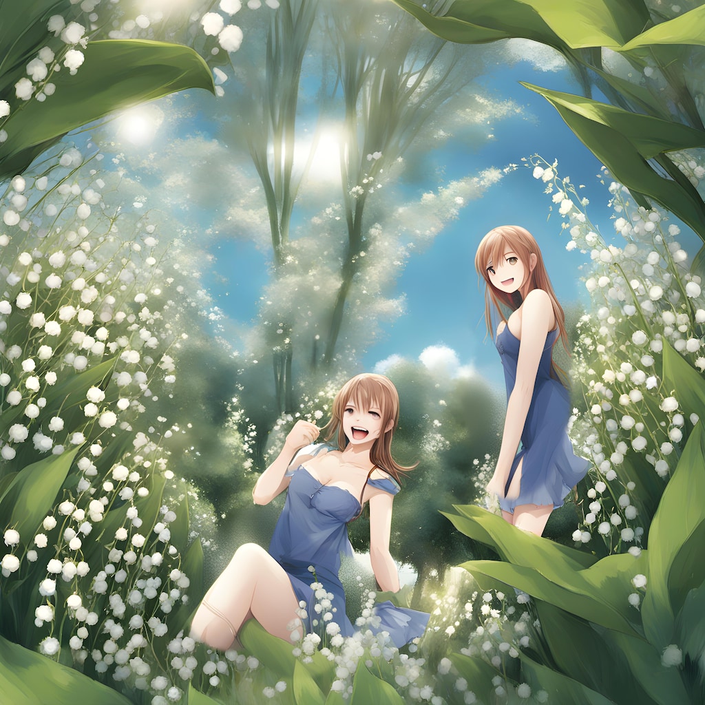 💓スズランに囲まれたよー