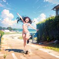 駆け寄ってくる少女　23/12/25のワード生成 2枚目
