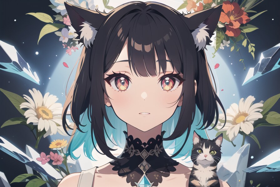 猫と猫耳少女 : 2023.12.30
