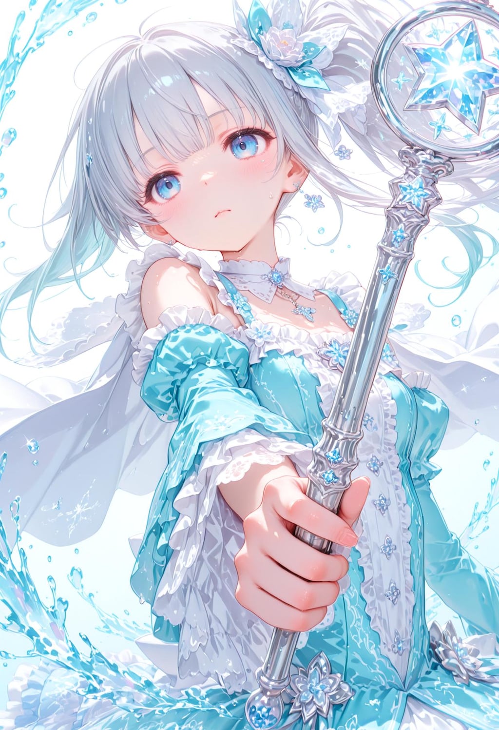 銀髪グラデーションカラーな魔法少女