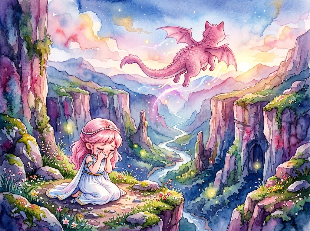 小さなプリンセスとピンクドラゴン