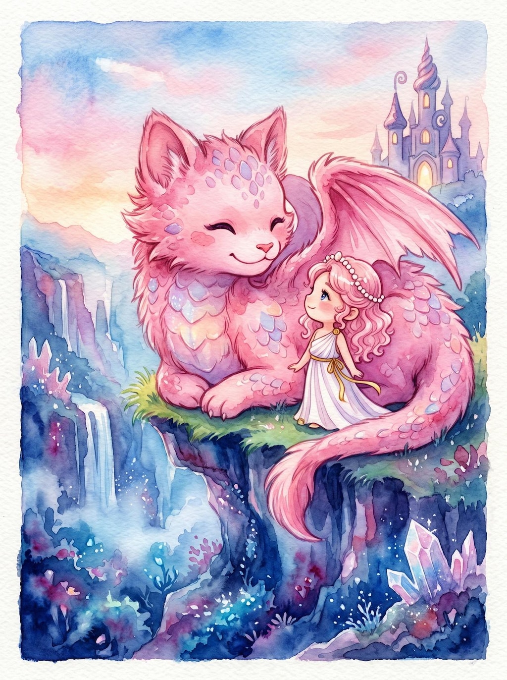 小さなプリンセスとピンクドラゴン