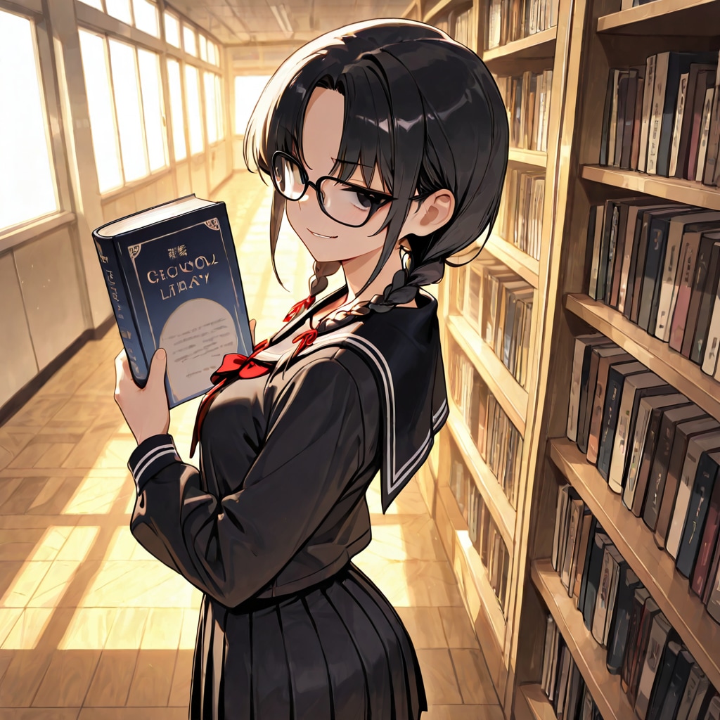 放課後の図書館にて