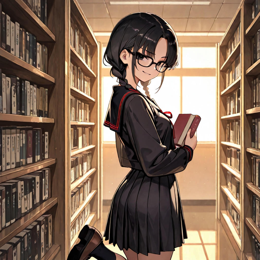 放課後の図書館にて