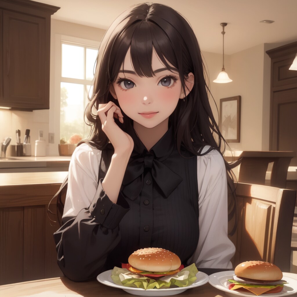 ハンバーガーの虜になるお嬢様