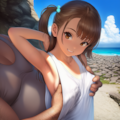 服の中に手を突っ込み掴む。 3枚目