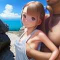 服の中に手を突っ込み掴む。 4枚目