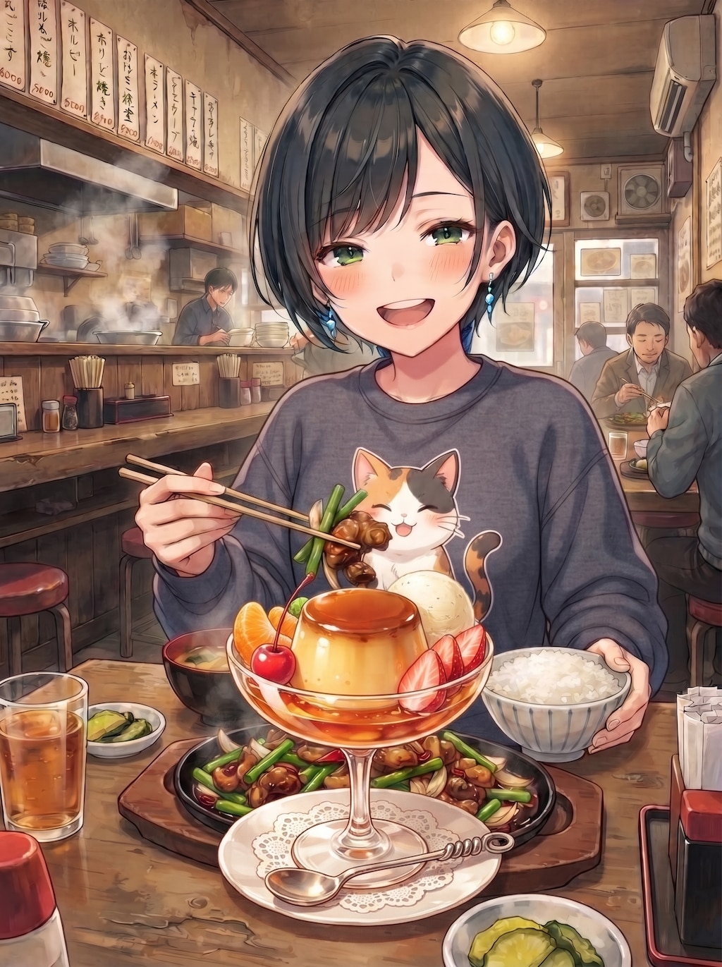 プリンとホルモン焼き