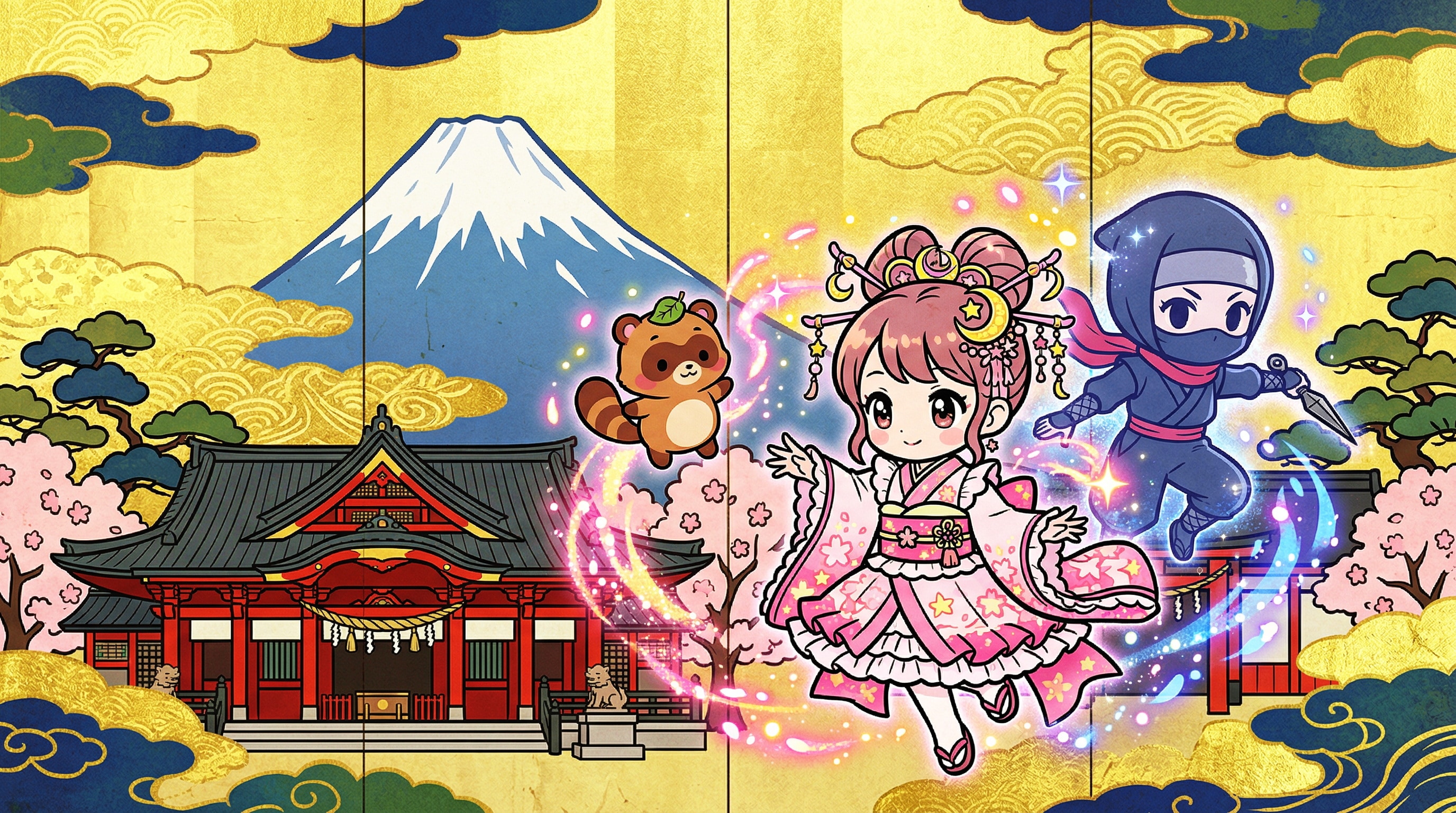 大江戸魔法乙女忍変化屏風 | の人気AIイラスト・グラビア