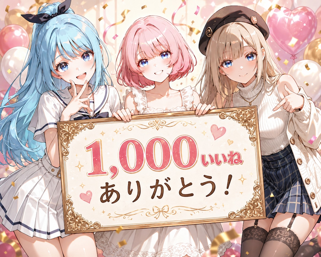 1000いいねありがとう！