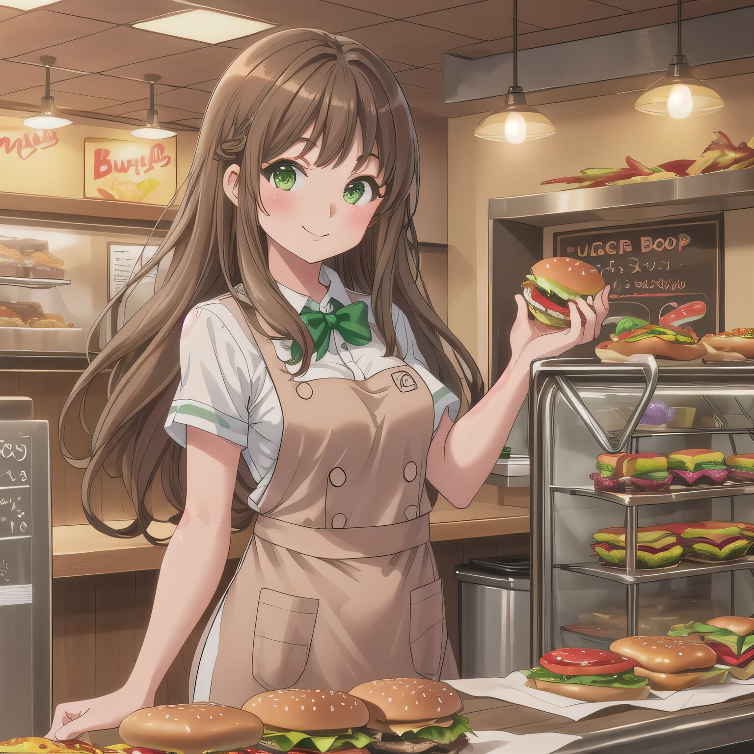 茶髪ロングでクルーの少女３ | の人気AIイラスト・グラビア