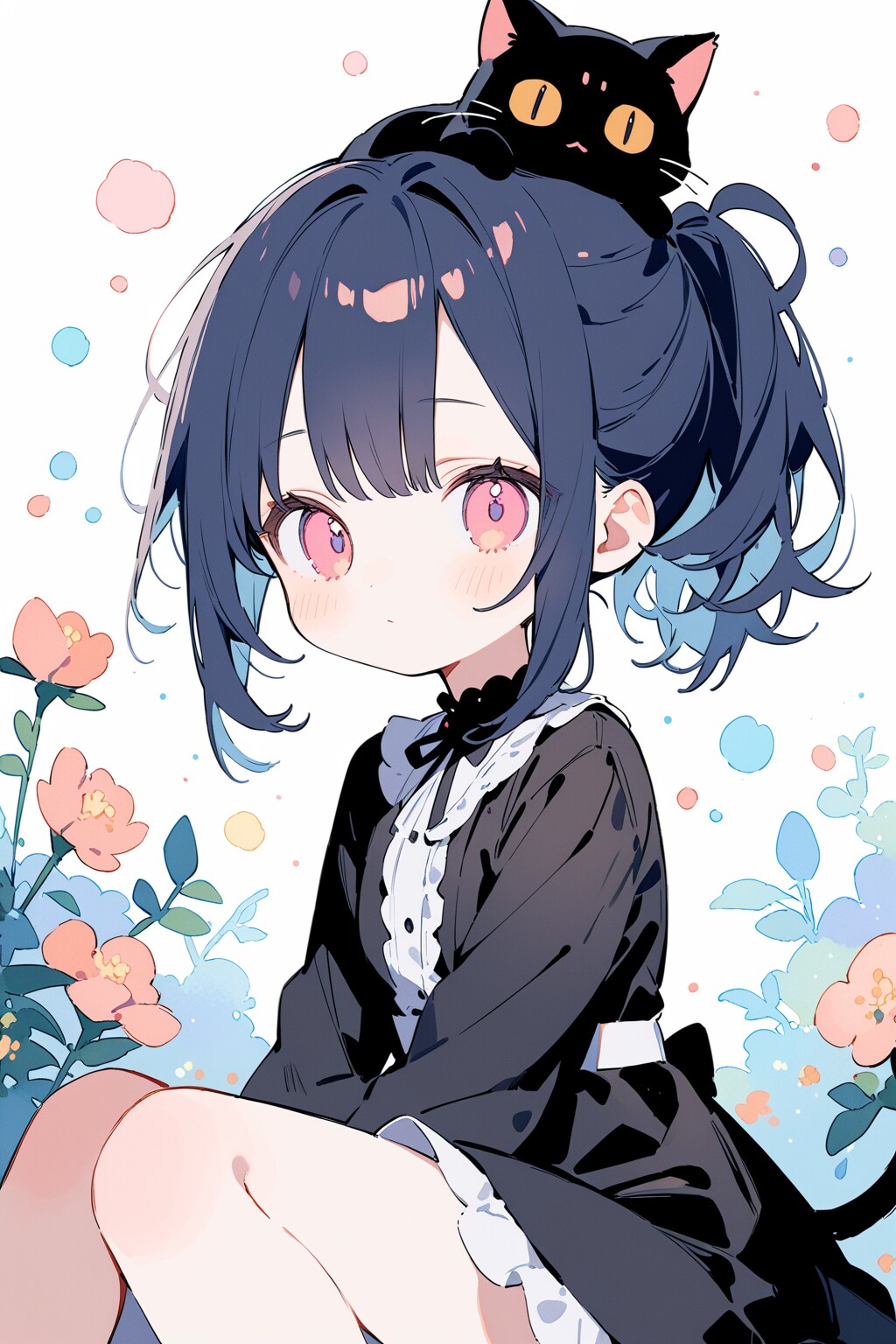 black cat on head