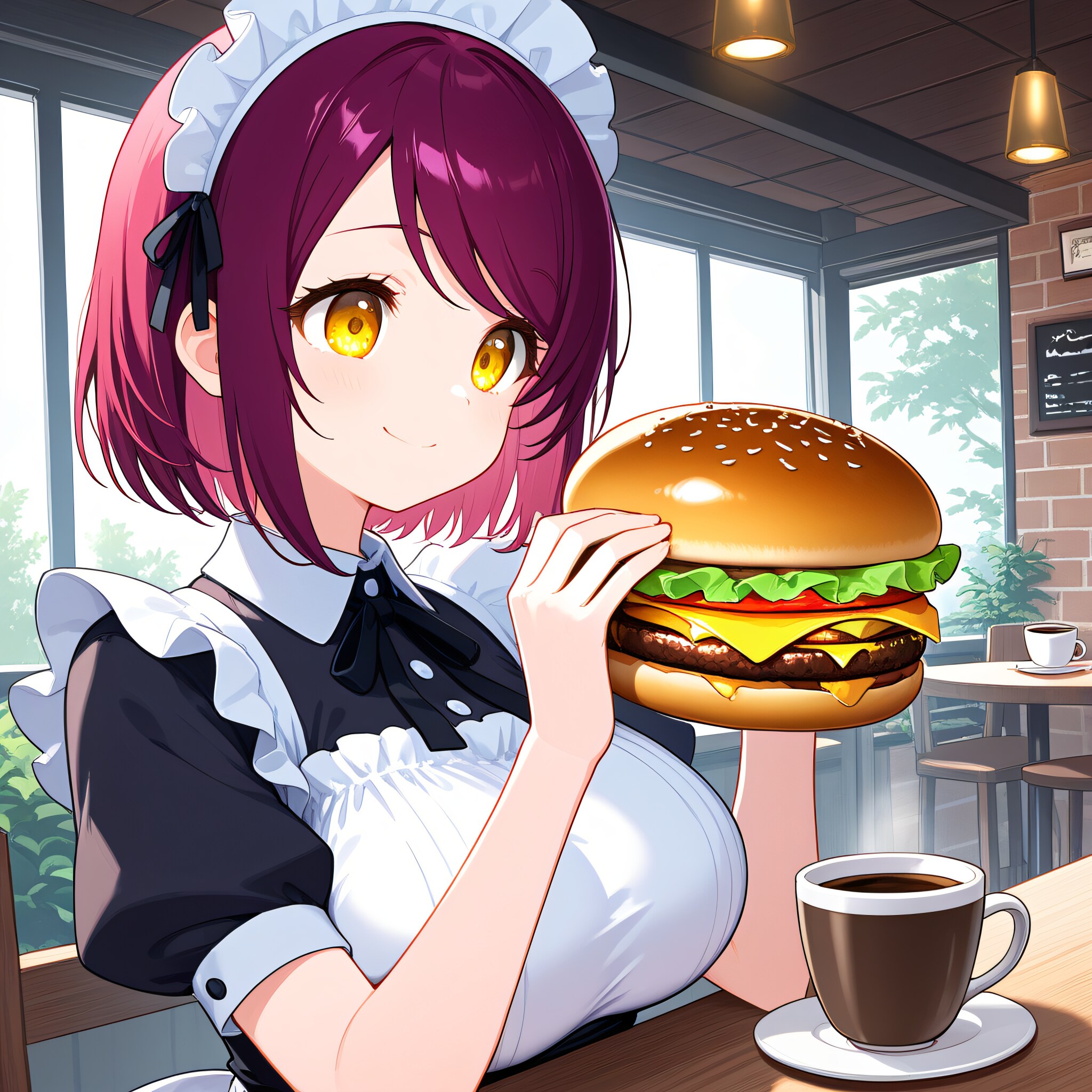 こんにちは（挨拶メイドの芽衣ちゃん） | の人気AIイラスト・グラビア