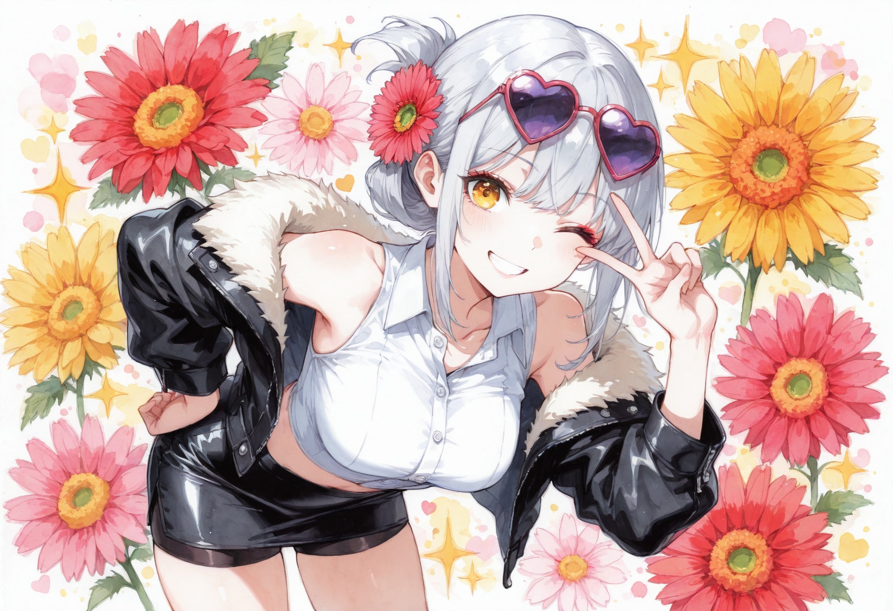 看板娘　flowers | の人気AIイラスト・グラビア