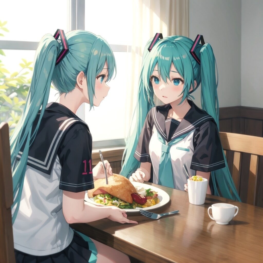 誰かに相談するミク