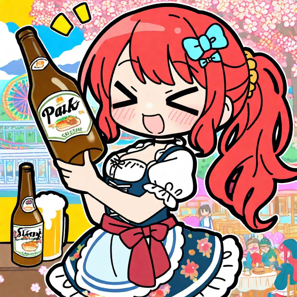 ビールと赤髪ちゃん