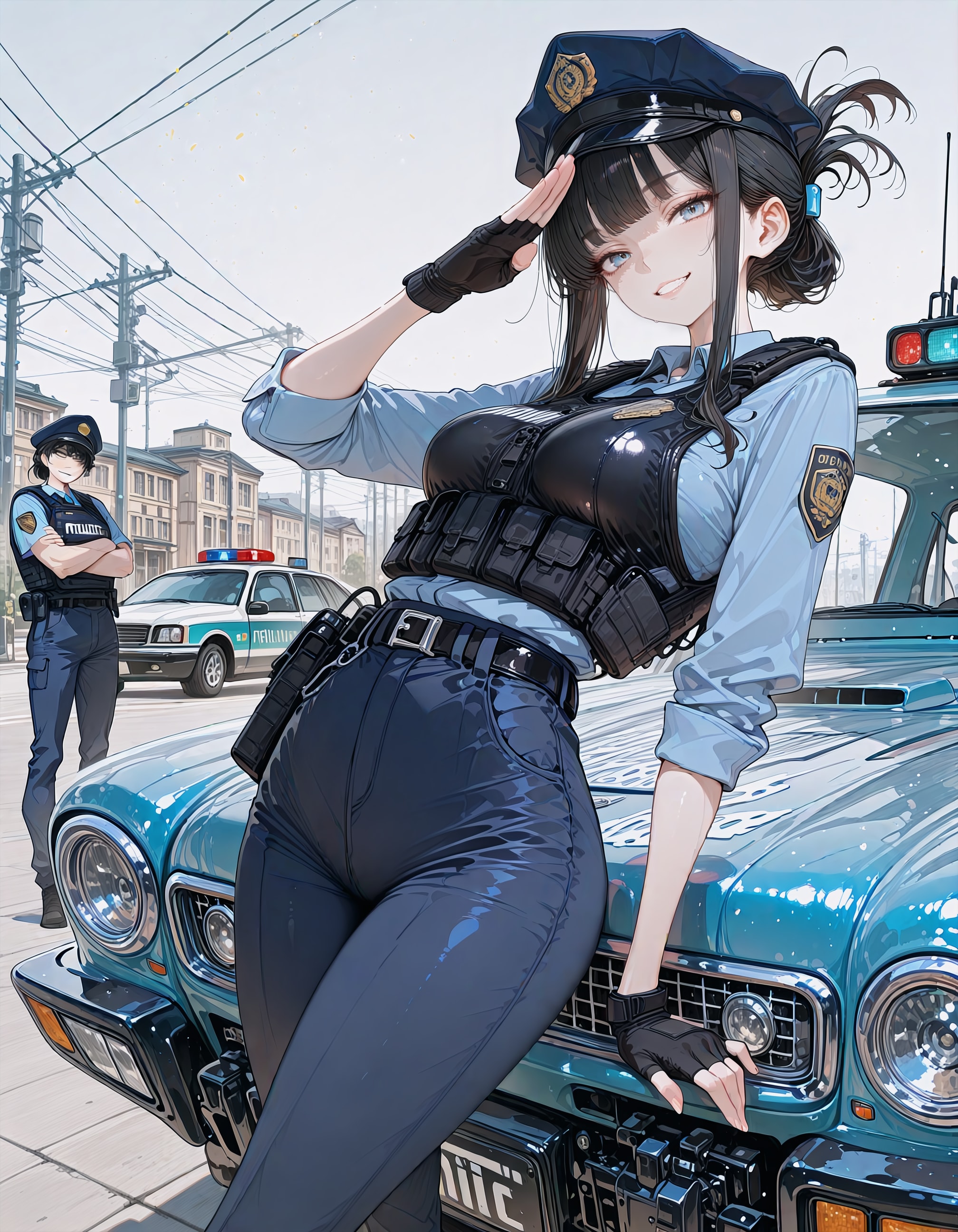 気さくに挨拶してくれる婦警さん | の人気AIイラスト・グラビア