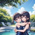 百合とスク水 3枚目