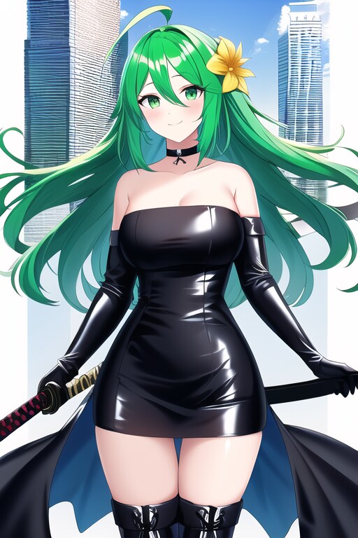 式姫「天羽々斬」　某スパイアニメヒロイン風黒ドレスコスチューム