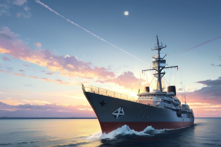 軍艦と夜空 | の人気AIイラスト・グラビア