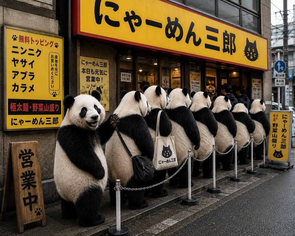 祝日パンダ（おはようパンダ）