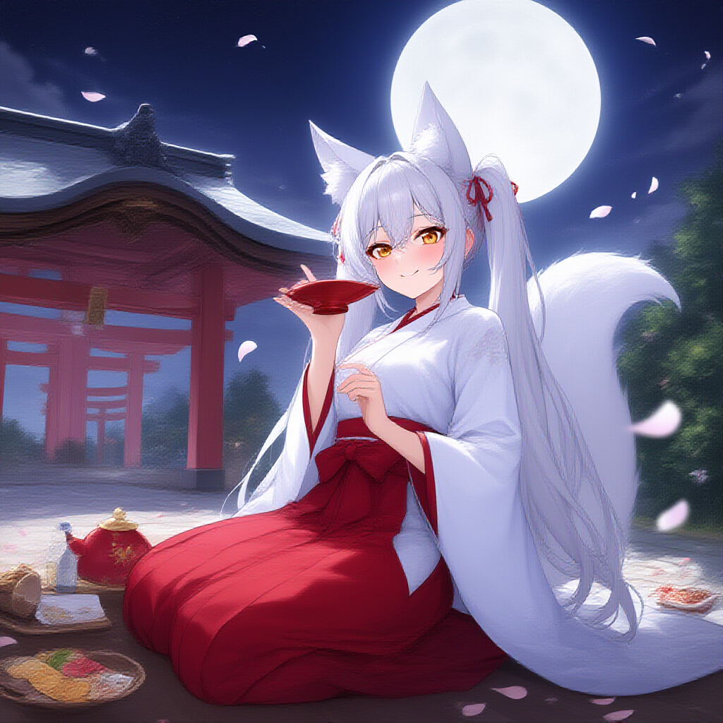 大婆狐は一人酒を楽しむ