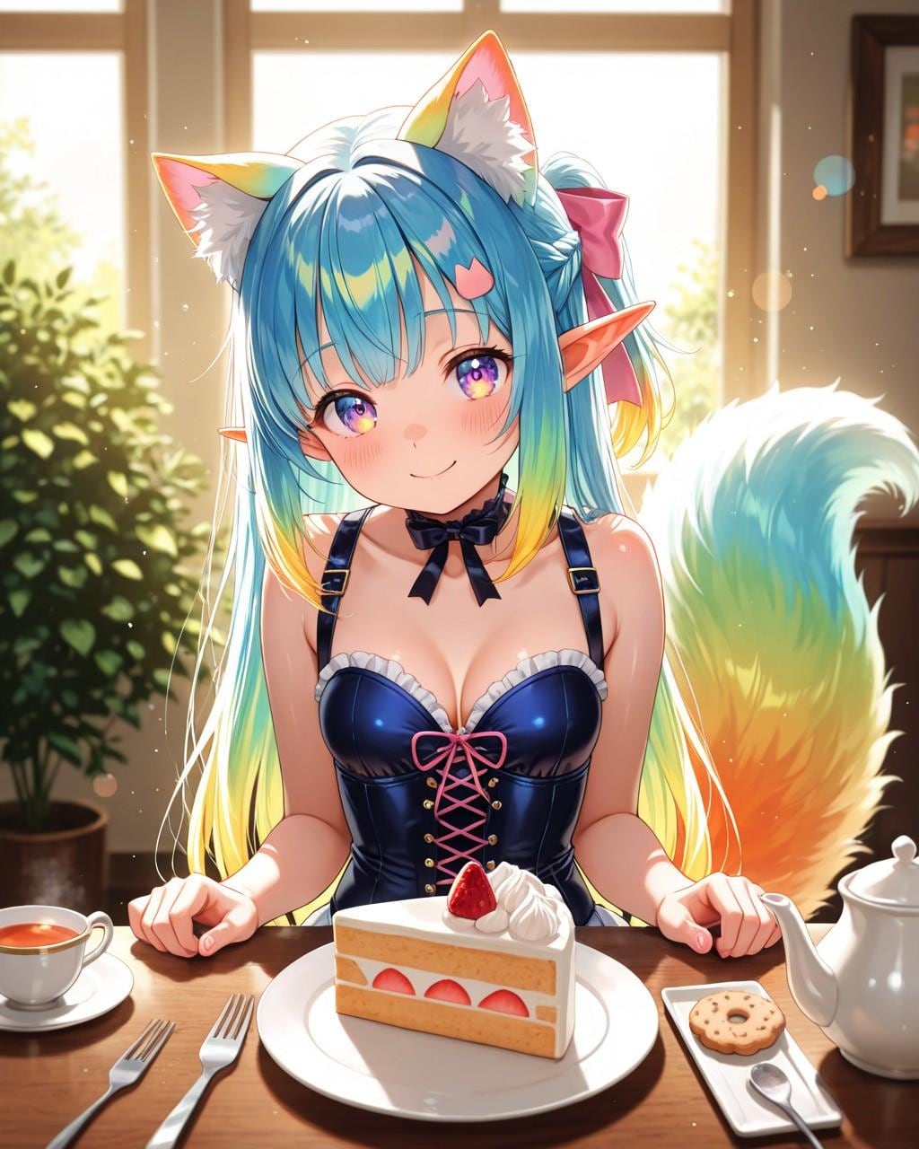 6枚）コルセットドレスとケモ耳エルフさん