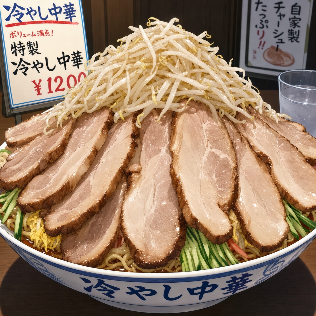 大盛りチャーシュー冷やし中華