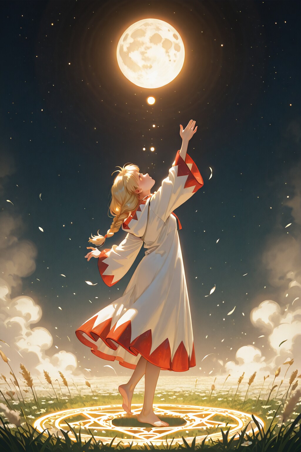満月と白魔道士 | の人気AIイラスト・グラビア