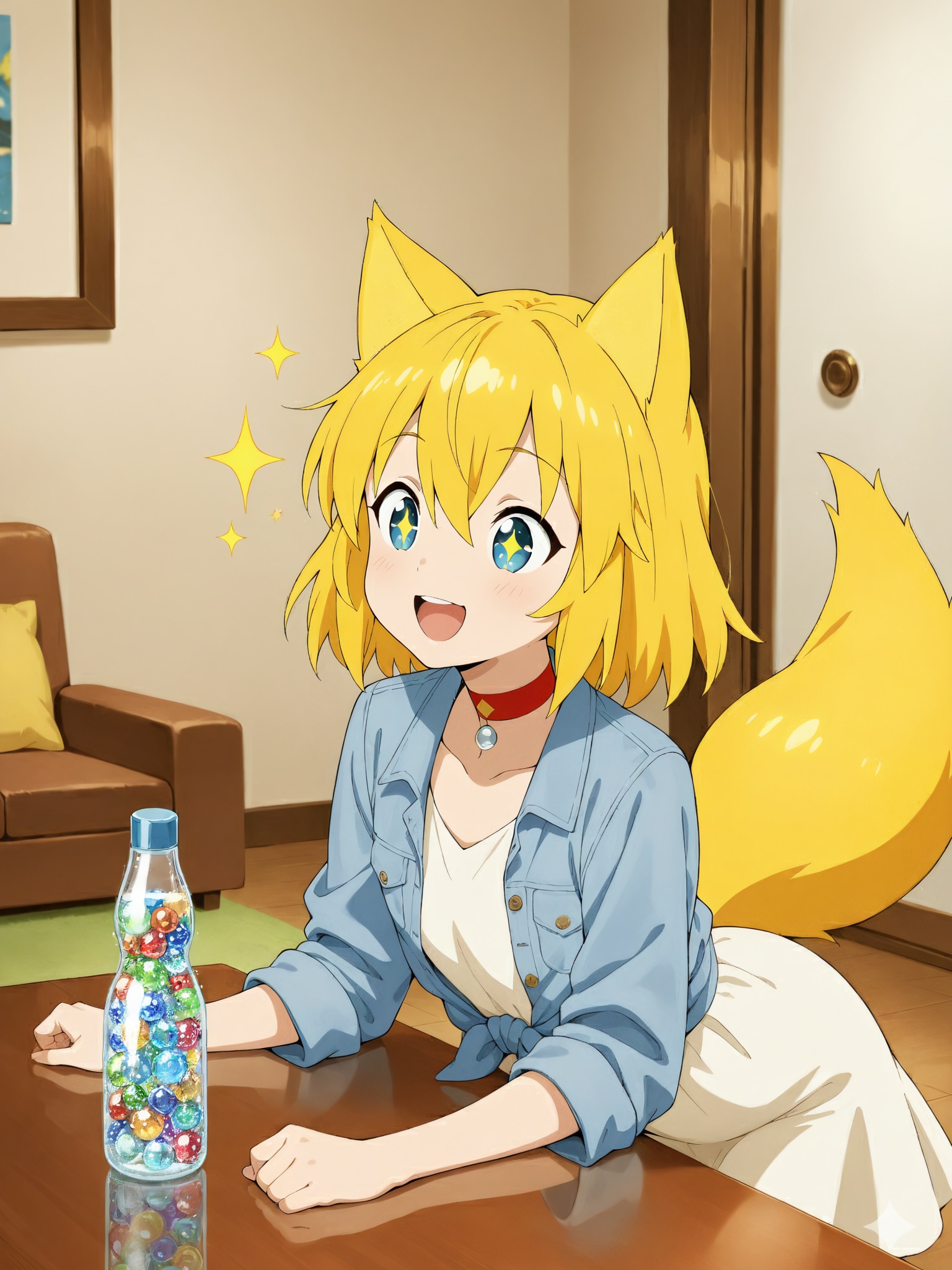 色とりどりの無数のビー玉が肩を並べて寄り添っているラムネを偶然手に入れたという出来事が自分の世界に計り知れない彩りを与えてくれたかのようでそれはまるでただのガラス玉が子供の頃の思い出のように… | の人気AIイラスト・グラビア