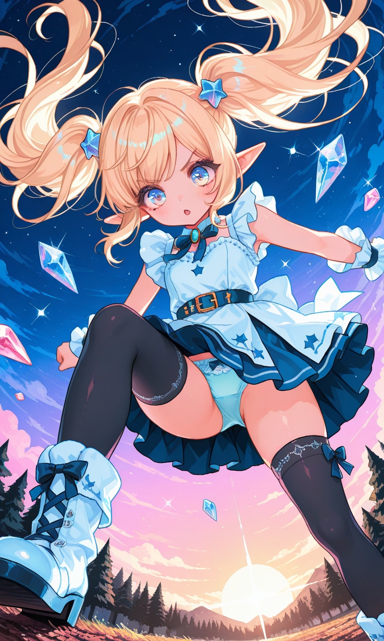 パンツを見せながら追い詰めてくるエルフの女の子