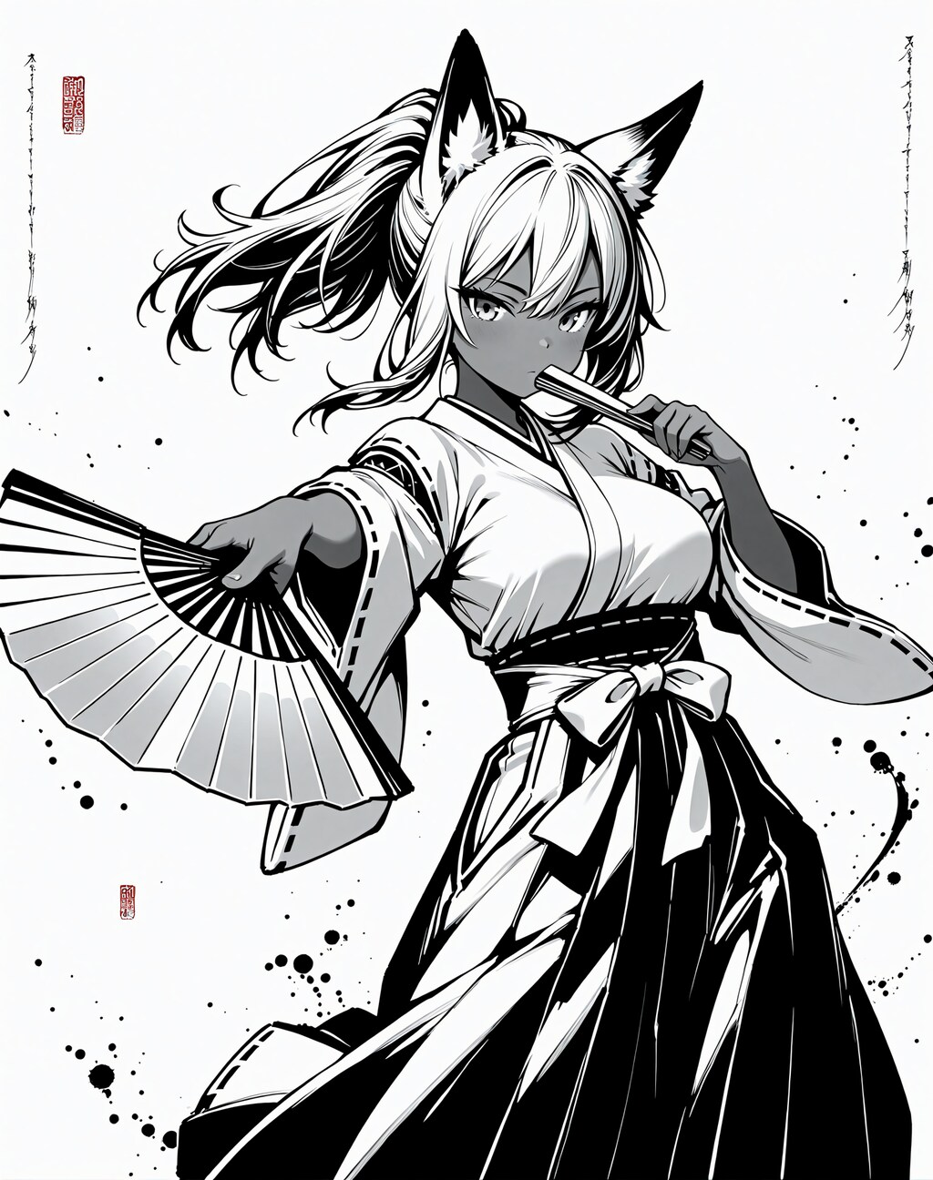 うちの子水墨画