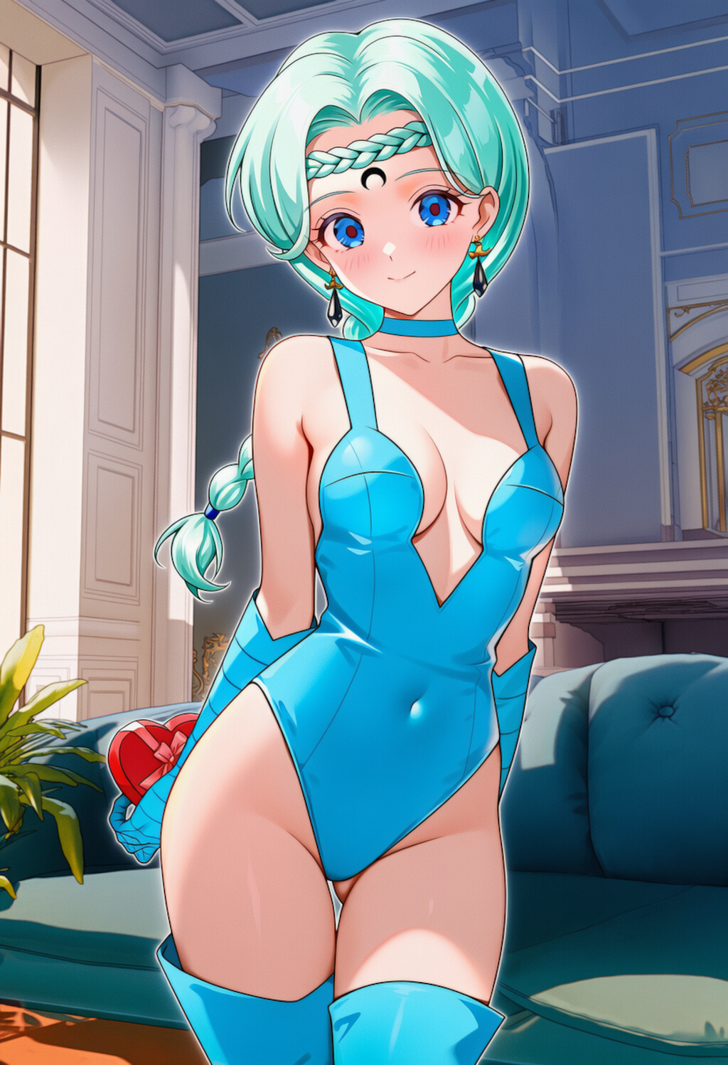 バレンタインチョコレートを持つベルチェ