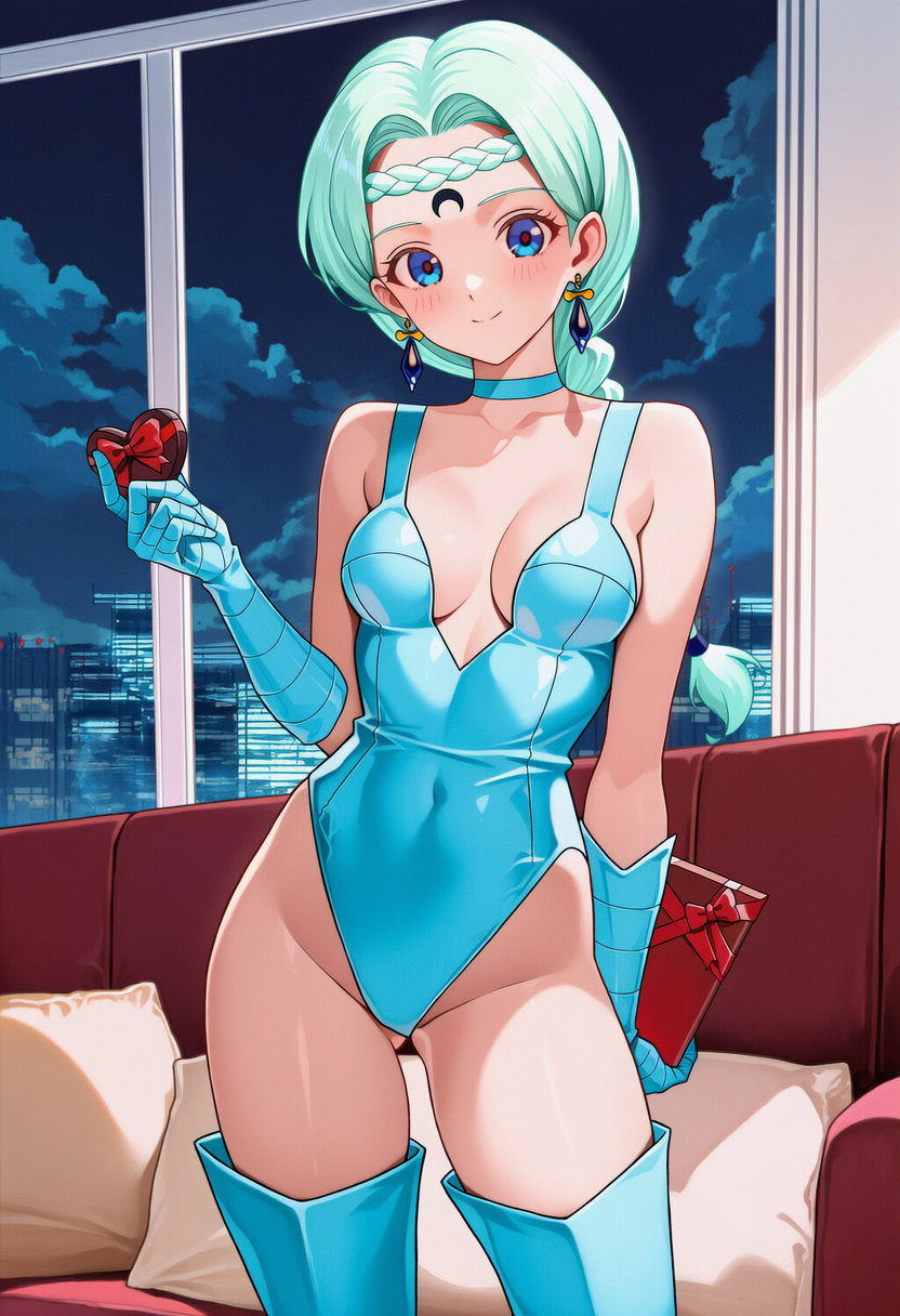 バレンタインチョコレートを持つベルチェ