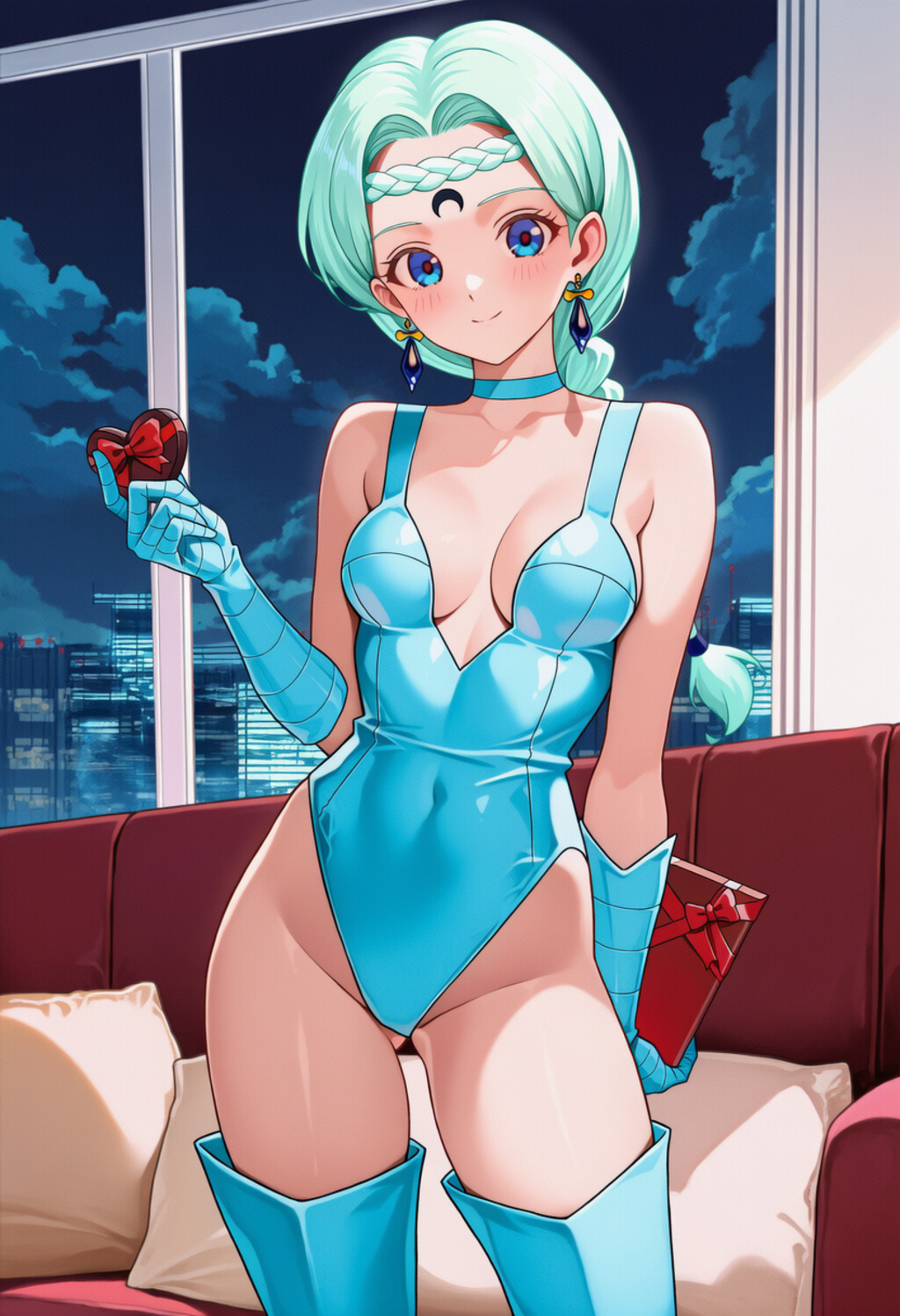 バレンタインチョコレートを持つベルチェ