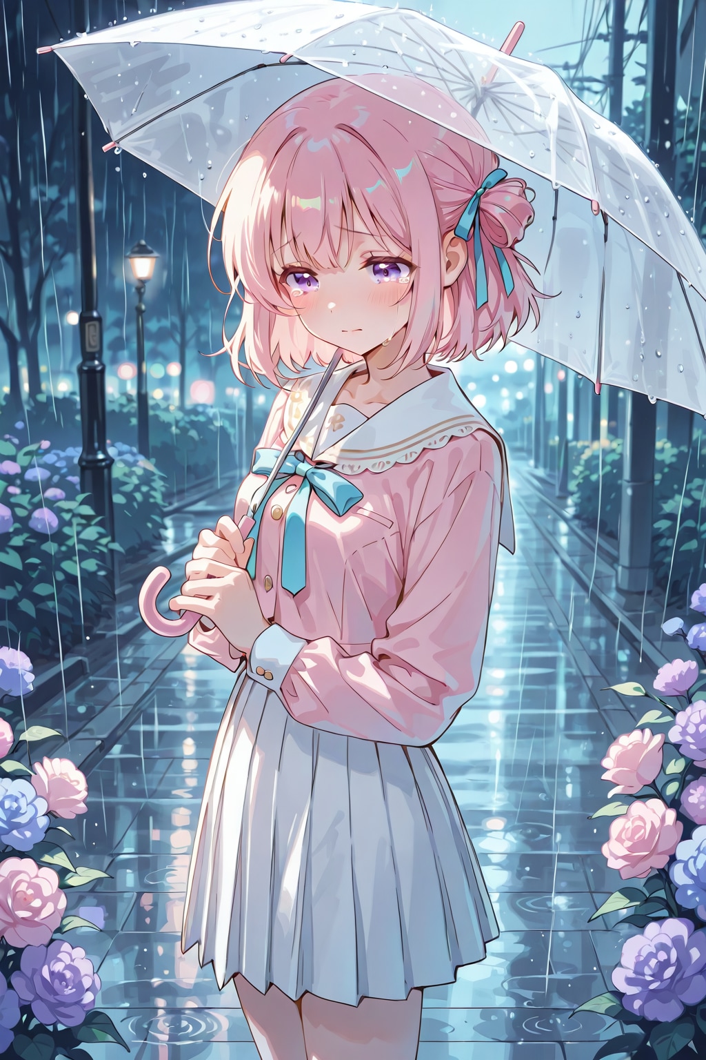 涙雨の帰り道 | の人気AIイラスト・グラビア
