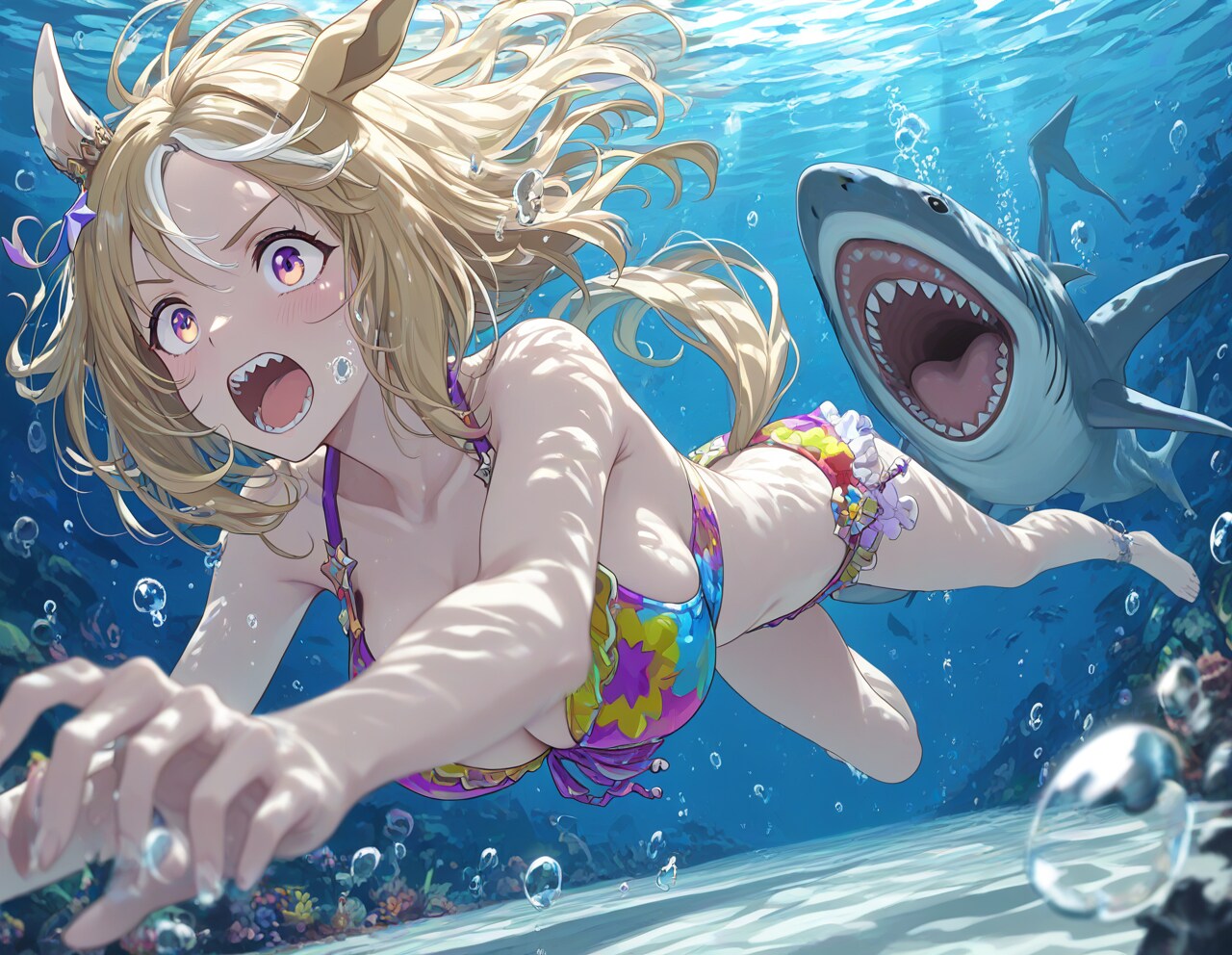 サメから逃げるトップロード