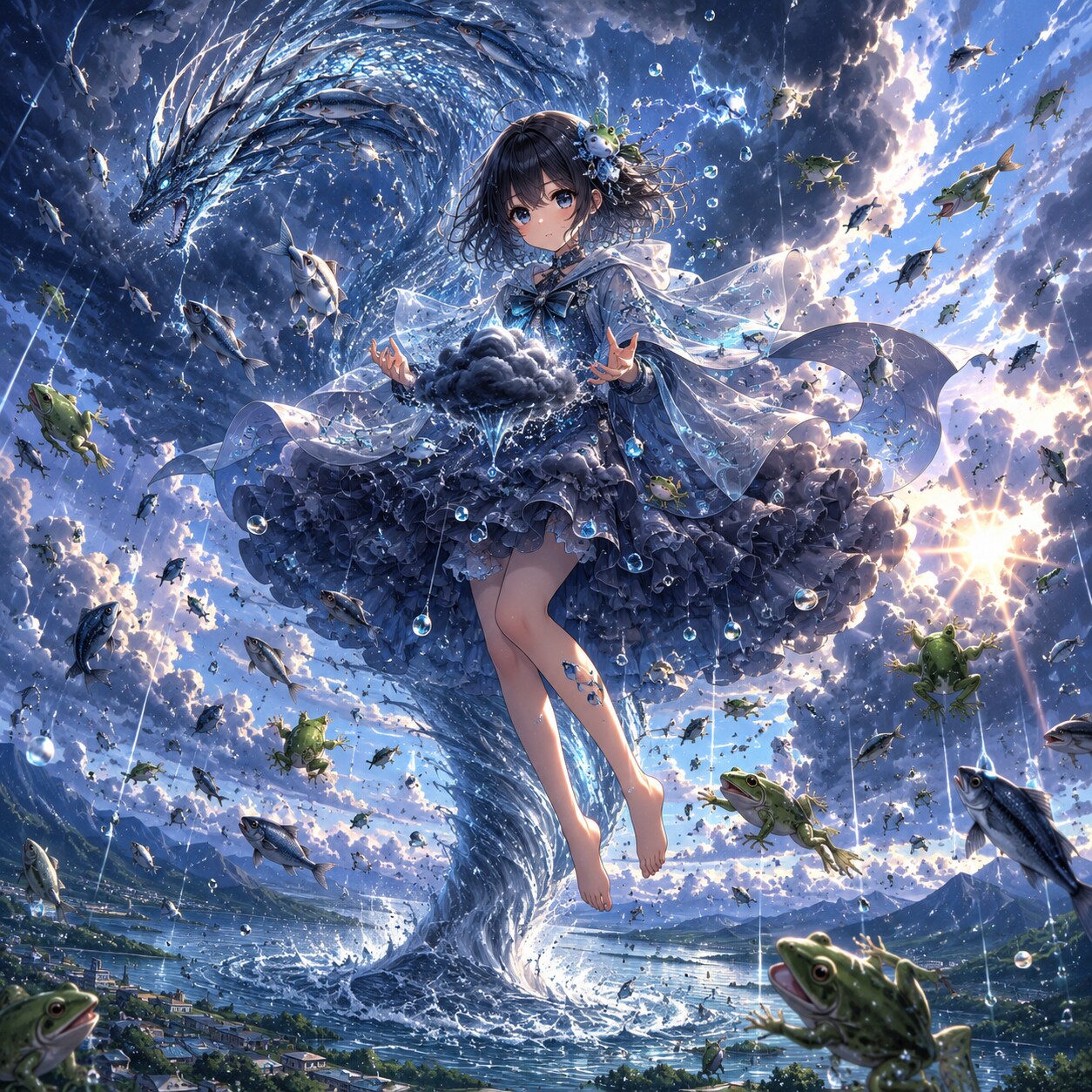 怪雨の擬人化の女の子